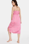 Zivame Sprigged Florals Woven Mid Length Nightdress - Aurora Pink — thumbnail 3