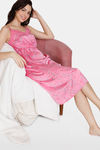 Zivame Sprigged Florals Woven Mid Length Nightdress - Aurora Pink — thumbnail 4