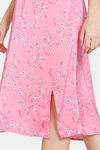 Zivame Sprigged Florals Woven Mid Length Nightdress - Aurora Pink — thumbnail 6
