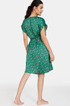 Zivame Sprigged Florals Woven Robe - Greener Pastures — thumbnail 3