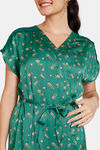 Zivame Sprigged Florals Woven Robe - Greener Pastures — thumbnail 5