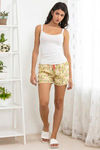 Zivame Flowers and Frills Viscose Shorts - Yellow — thumbnail 4