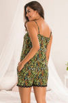 Zivame Flowers N Frills Viscose Shorts Set - Black N Print — thumbnail 3