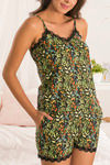Zivame Flowers N Frills Viscose Shorts Set - Black N Print — thumbnail 5