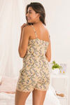 Zivame Flowers N Frills Viscose Shorts Set - Yellow N Print — thumbnail 3