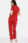 Zivame Z Fun Knit Poly Pyjama Set - Tomato Puree — thumbnail 3