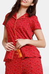 Zivame Z Fun Knit Poly Pyjama Set - Tomato Puree — thumbnail 5