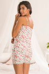 Zivame Flowers N Frills Viscose Shorts Set - Blue N Print — thumbnail 3