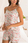 Zivame Flowers N Frills Viscose Shorts Set - Blue N Print — thumbnail 5
