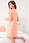Zivame Crazy Farm Cotton Short Length Nightdress - Orange — thumbnail 3
