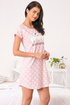 Zivame Three Musketeers Knit Cotton Short Length Nightdress - Pink — thumbnail 4
