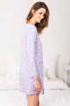 Zivame Three Musketeers Cotton Short Length Nightdress - Purple — thumbnail 2