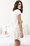 Zivame Three Musketeers Knit Cotton Knee Length Nightdress - White N Print — thumbnail 3