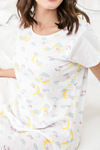 Zivame Three Musketeers Knit Cotton Knee Length Nightdress - White N Print — thumbnail 5