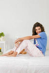 Zivame Three Musketeers Knit Cotton Pyjama Set - Pink N Print — thumbnail 4