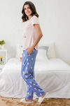 Zivame Three Musketeers Knit Cotton Pyjama Set - Blue N Print — thumbnail 2