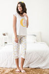 Zivame Three Muskeeters Knit Cotton Capri Set - White — thumbnail 2