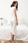 Zivame Three Muskeeters Knit Cotton Capri Set - White — thumbnail 3