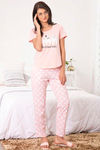 Zivame Three Musketeers Knit Cotton Pyjama - Pink — thumbnail 2