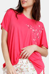 Zivame Wildflower Fields Woven Pyjama Set - White Alyssum — thumbnail 5