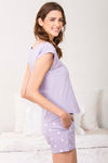 Zivame Three Musketeers Cotton Shorts Set- Blue N Print — thumbnail 2