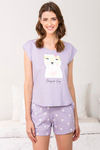 Zivame Three Musketeers Cotton Shorts Set- Blue N Print — thumbnail 6