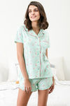 Zivame Three Musketeers Knit Cotton Shorts Set - White N Print — thumbnail 2