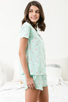 Zivame Three Musketeers Knit Cotton Shorts Set - White N Print — thumbnail 4