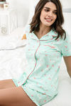 Zivame Three Musketeers Knit Cotton Shorts Set - White N Print — thumbnail 5