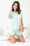 Zivame Three Musketeers Knit Cotton Shorts Set - White N Print — thumbnail 6