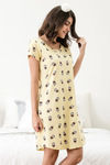 Zivame Coffee Times Cotton Short Length Nightdress - Yellow — thumbnail 2