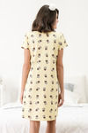 Zivame Coffee Times Cotton Short Length Nightdress - Yellow — thumbnail 3