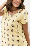 Zivame Coffee Times Cotton Short Length Nightdress - Yellow — thumbnail 5