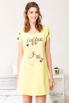 Zivame Coffee Times Knit Cotton Short Length Nightdress - Yellow — thumbnail 2