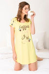 Zivame Coffee Times Knit Cotton Short Length Nightdress - Yellow — thumbnail 4
