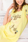 Zivame Coffee Times Knit Cotton Short Length Nightdress - Yellow — thumbnail 5