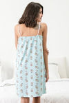 Zivame Coffee Times Knit Cotton Knee Length Nightdress - Blue N Print — thumbnail 3