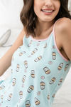 Zivame Coffee Times Knit Cotton Knee Length Nightdress - Blue N Print — thumbnail 5