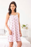 Zivame Coffee Times Knit Cotton Knee Length Nightdress - Pink N Print — thumbnail 2