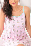 Zivame Coffee Times Knit Cotton Knee Length Nightdress - Pink N Print — thumbnail 5