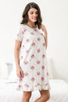 Zivame Coffee Times Knit Cotton Short Length Nightdress - White — thumbnail 2