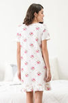Zivame Coffee Times Knit Cotton Short Length Nightdress - White — thumbnail 3