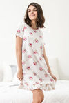 Zivame Coffee Times Knit Cotton Short Length Nightdress - White — thumbnail 6