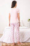 Zivame Coffee Times Knit Cotton Pyjama Set - Pink N Print — thumbnail 3