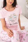 Zivame Coffee Times Knit Cotton Pyjama Set - Pink N Print — thumbnail 5
