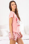 Zivame Coffee Times Knit Cotton Shorts Set - Pink N Print — thumbnail 2