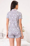 Zivame Coffee Times Knit Cotton Shorts Set - Grey N Print — thumbnail 3