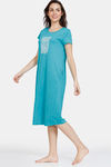 Zivame Country Songs Knit Cotton Mid Length Nightdress - Ceramic — thumbnail 2