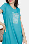 Zivame Country Songs Knit Cotton Mid Length Nightdress - Ceramic — thumbnail 5