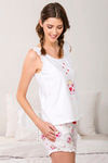 Zivame Coffee Times Knit Cotton Shorts Set - White N Print — thumbnail 2